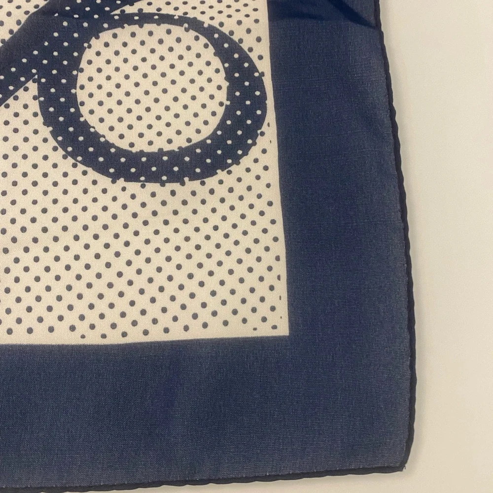 Lovely Blue and White Polka Dot Scarf by Voile